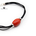 Bracelet Argent Cordon 5 fils & Corail
