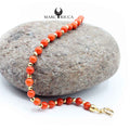 Bracelet Argent Perles de Corail Rouge