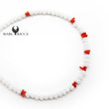 Bracelet Argent Corail Rouge et Cristaux Blanc