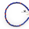 Bracelet Argent Corail Rouge et Lapis Lazuli