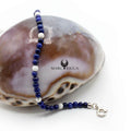 Bracelet Argent Perles de Corail Blanc et Lapis Lazuli