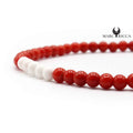 Bracelet Argent Perles de Corail Rouge et Blanc Vermeil