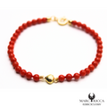 Bracelet Vermeil Corail Perle & Coeur