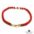 Bracelet Vermeil Corail Perle & Coeur