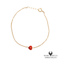 Bracelet Or Corail Cœur Rouge Chainette