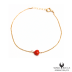 Bracelet Or Corail Cœur Rouge Chainette