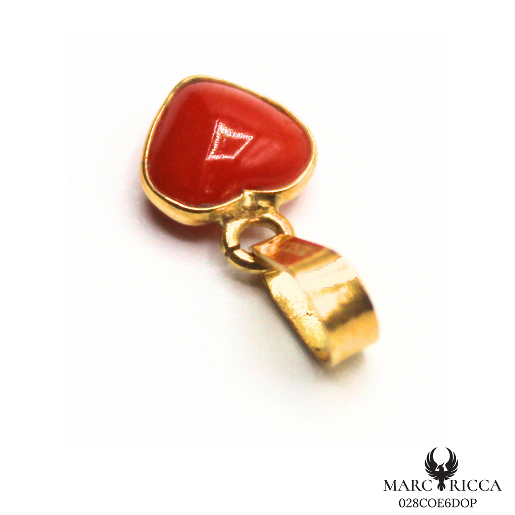 Pendentif Or Corail Cœur Contouré