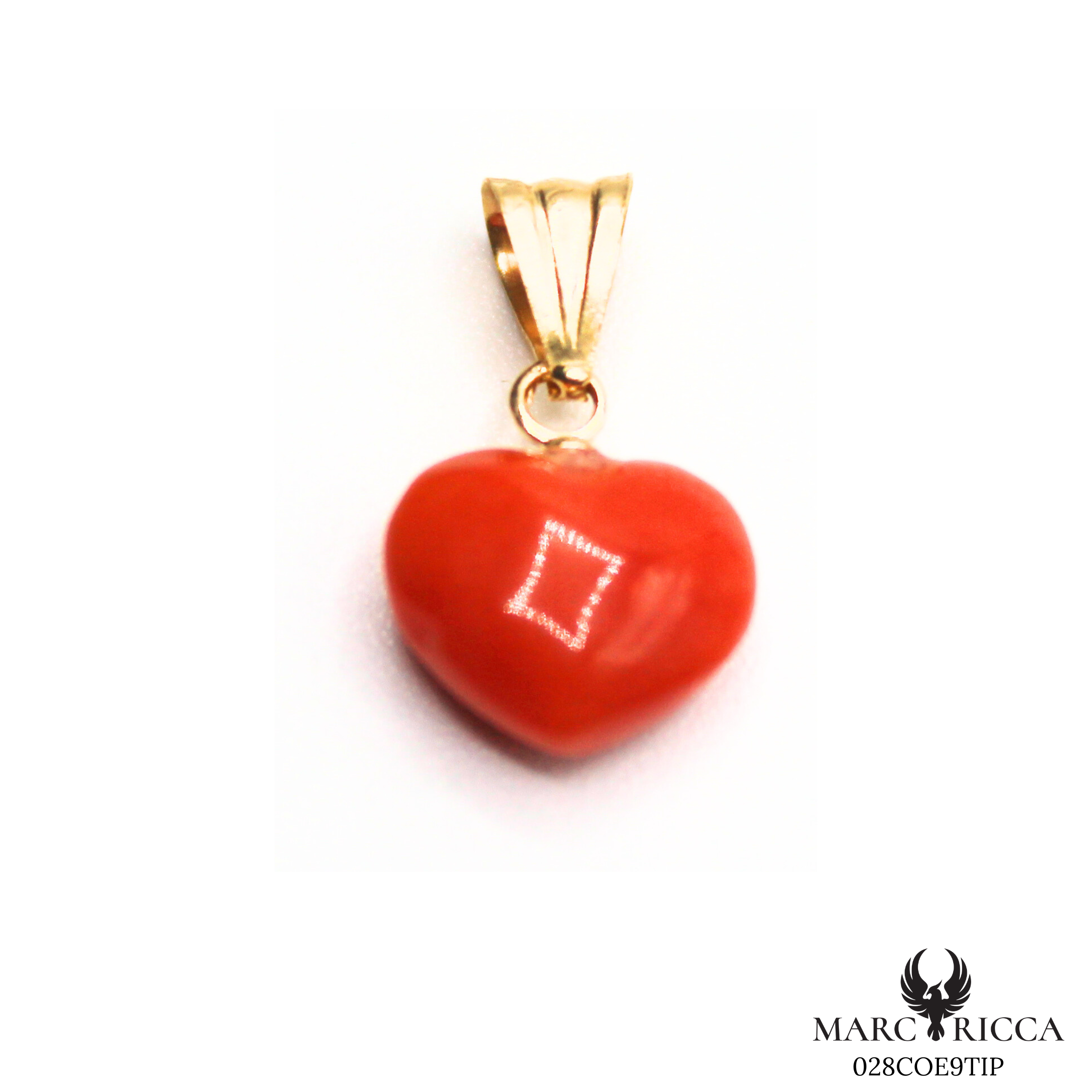 Pendentif Or Corail Cœur