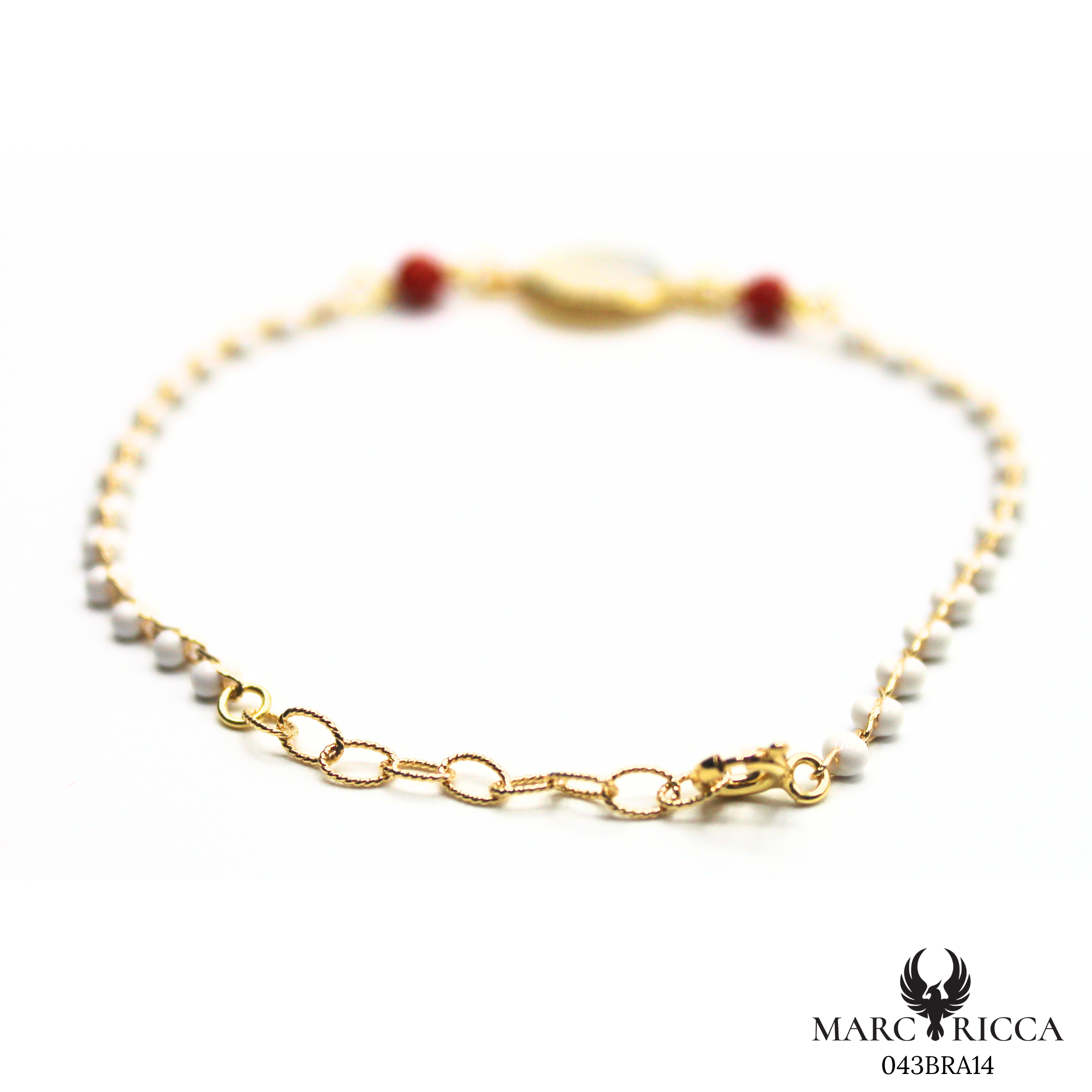 Bracelet Vermeil Corail, Perle Résine & Nacre