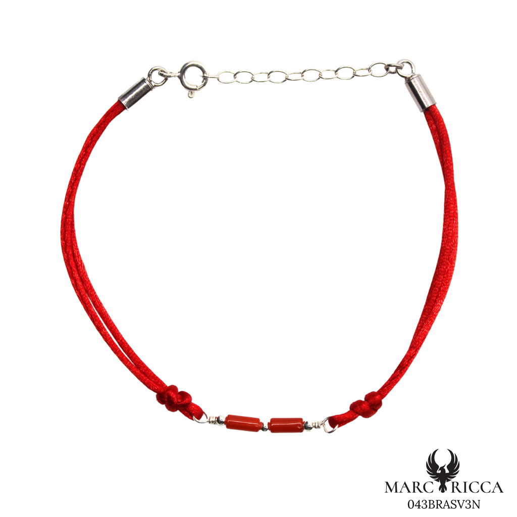 Bracelet Argent Corail Tube & Cordon