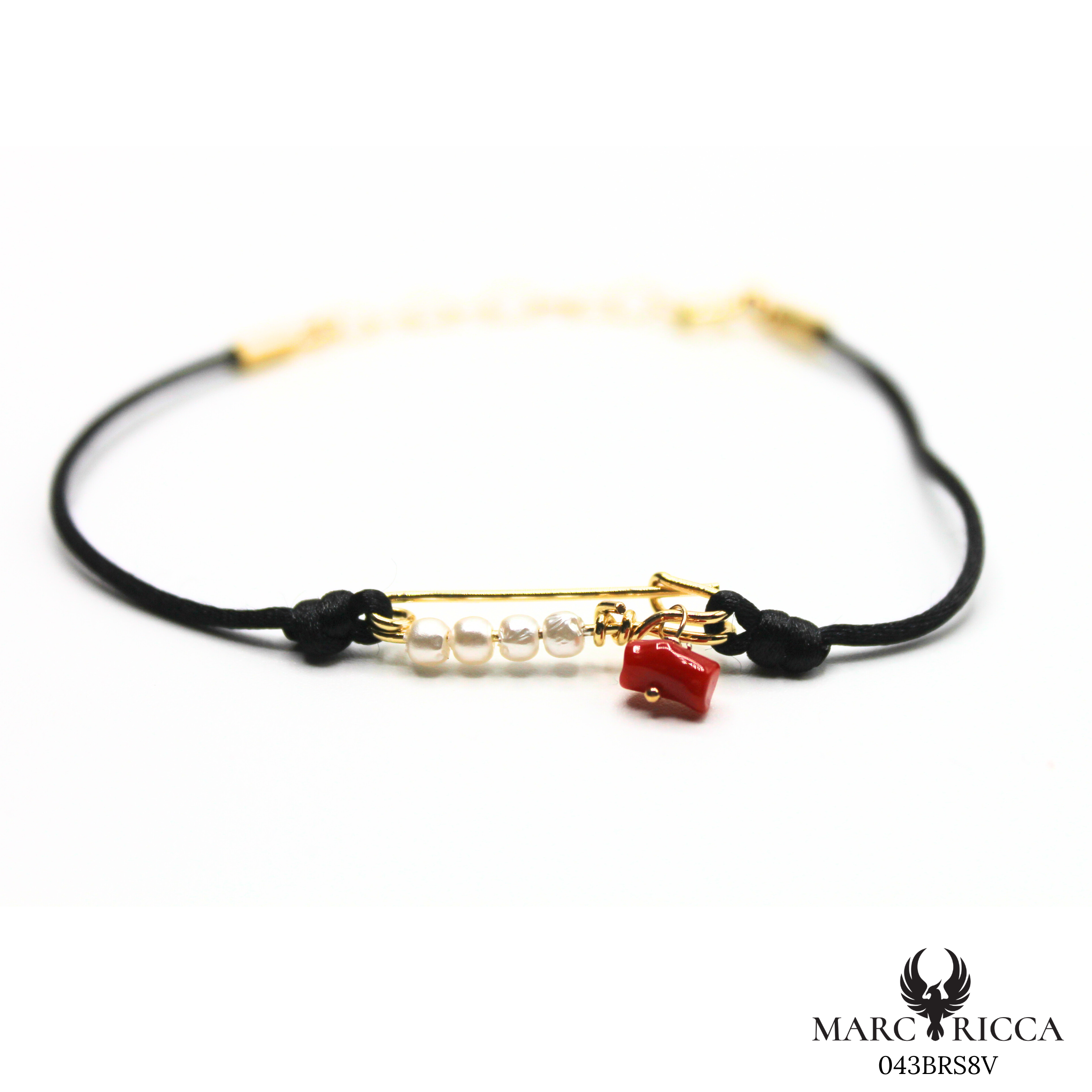 Bracelet Vermeil Corail & Perles Broche