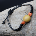 Bracelet Cordon Corail Graine Canique Orangé