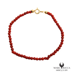 Bracelet Vermeil Corail Rouge Perle 3mm