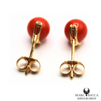 Boucles Or Corail Perle & Brillant