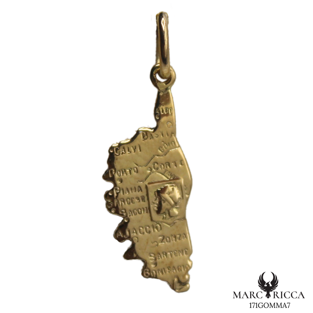 Pendentif Or Corse Blason Tête de Maure & Villes 18 ou 9 carats