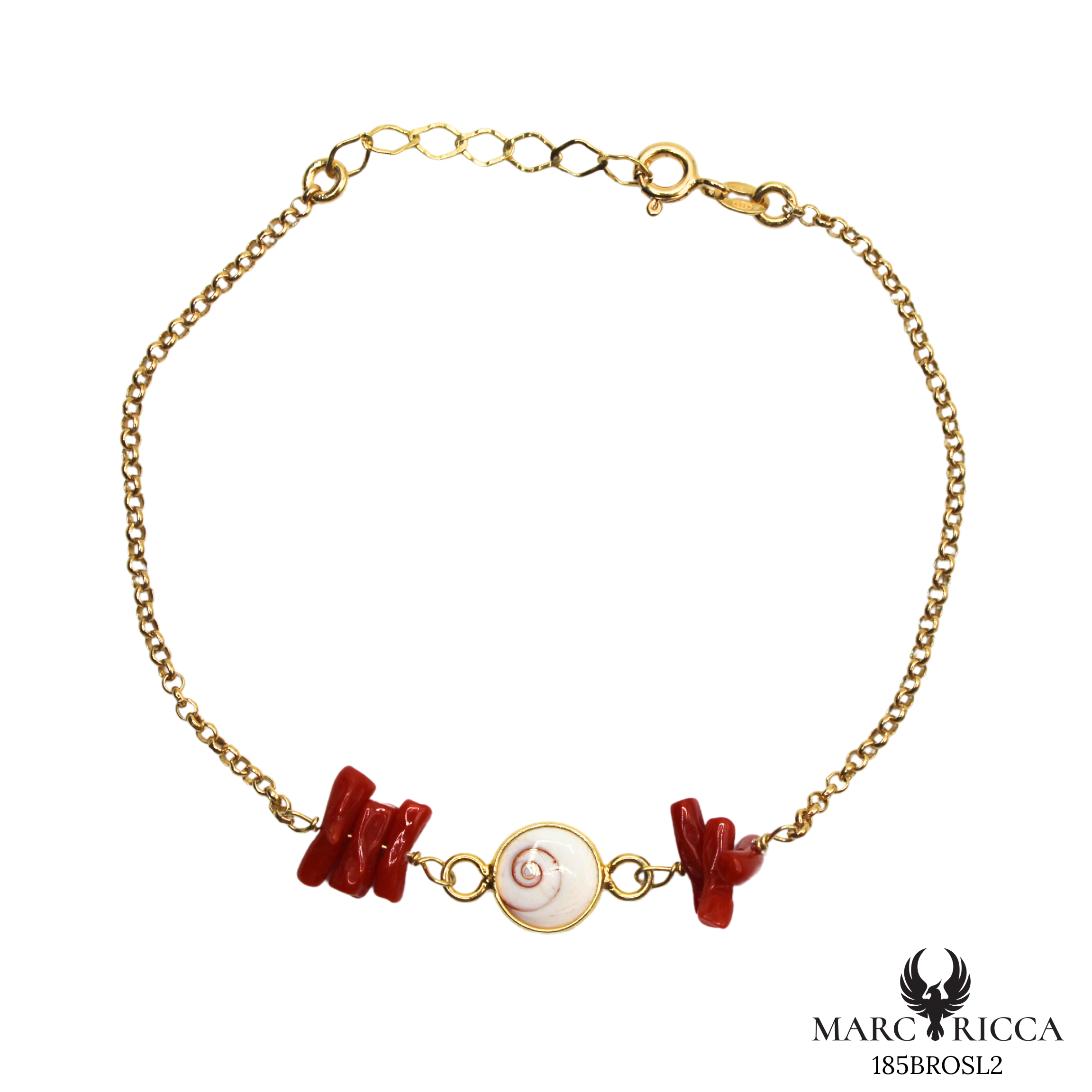 Bracelet Vermeil Corail & Œil de Sainte Lucie