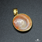 Pendentif Argent Œil de St-Lucie Naturel Ovale 1.6cm