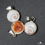 Pendentif Argent Œil de St-Lucie Naturel Rond 1cm