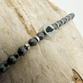 Bracelet Acier Cristal noir Corse & Tête de Maure