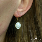 Boucles Argent Strass Œil de St-Lucie 0.8 cm
