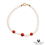 Bracelet Argent Corail Blanc & Rouge