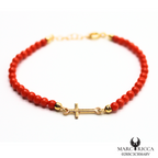 Bracelet Vermeil Corail Perle & Croix