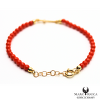 Bracelet Vermeil Corail Perle & Croix