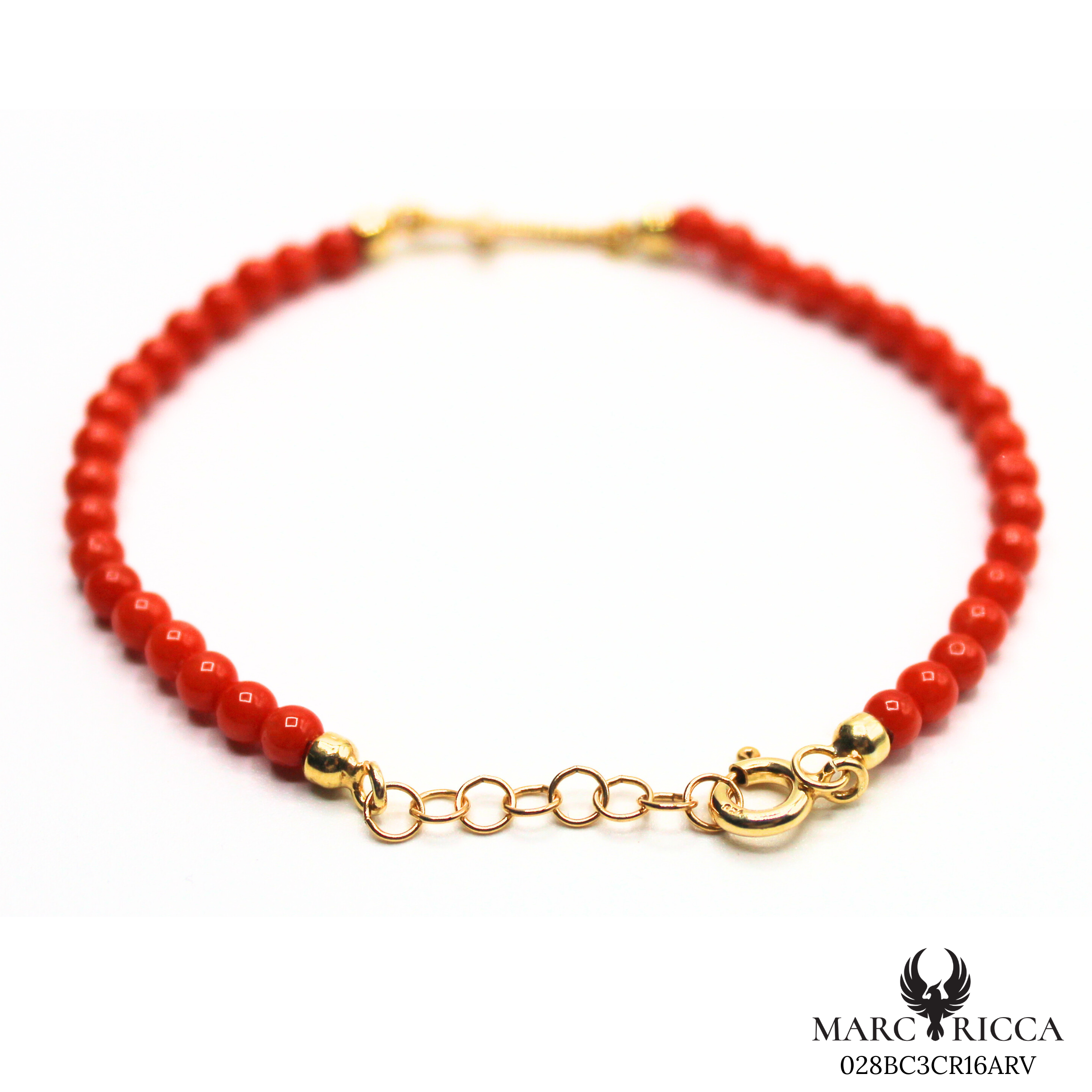 Bracelet Vermeil Corail Perle & Croix