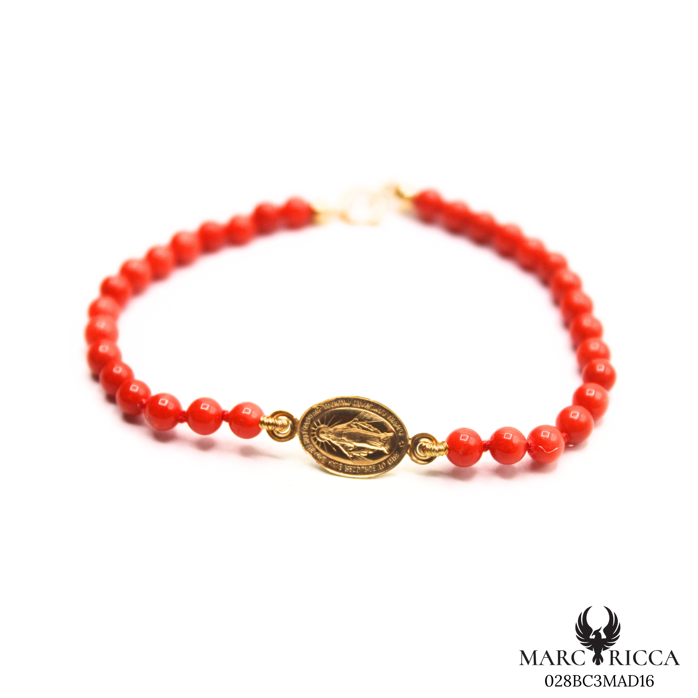 Bracelet Or Corail Perle & Madone