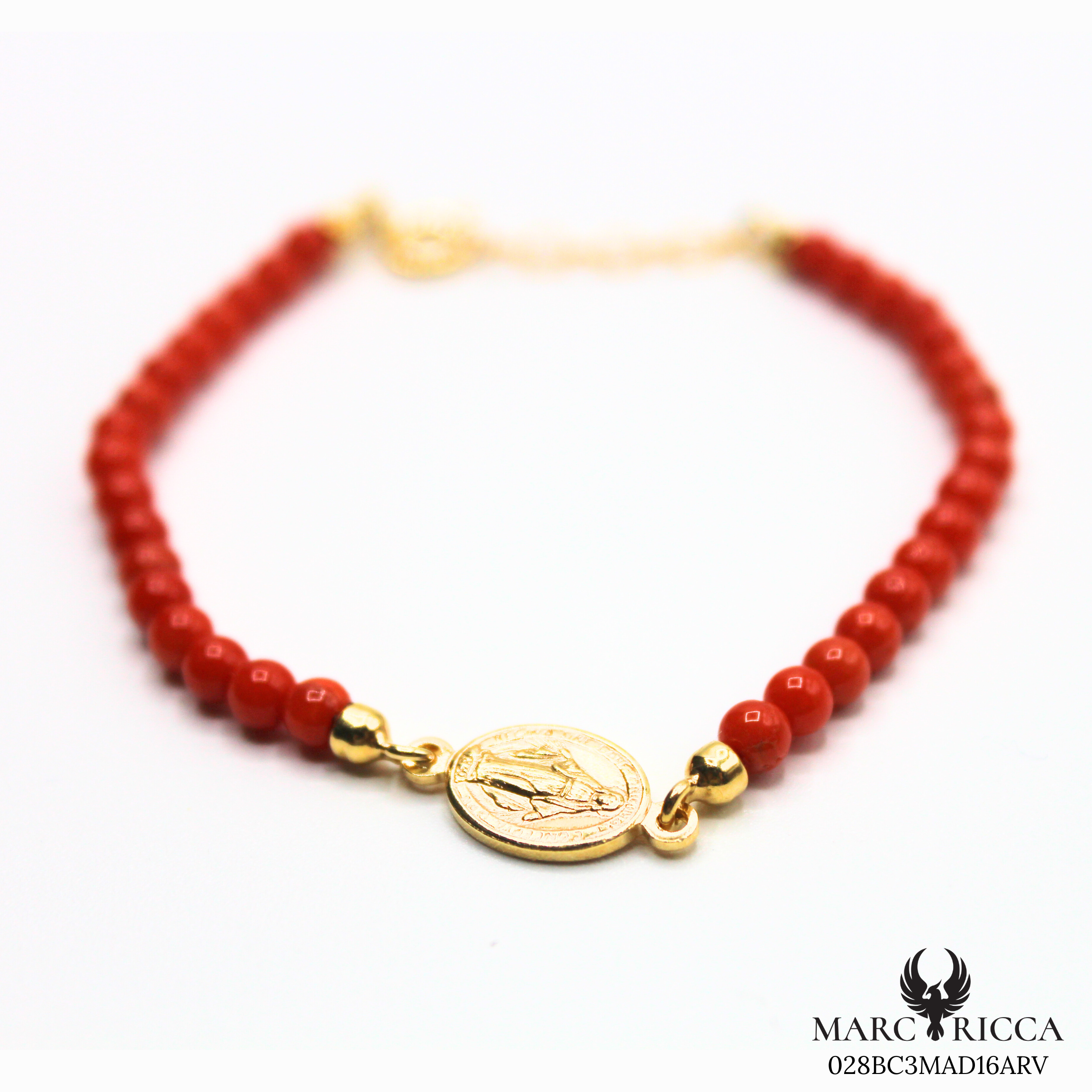 Bracelet Vermeil Corail Perle & Madone