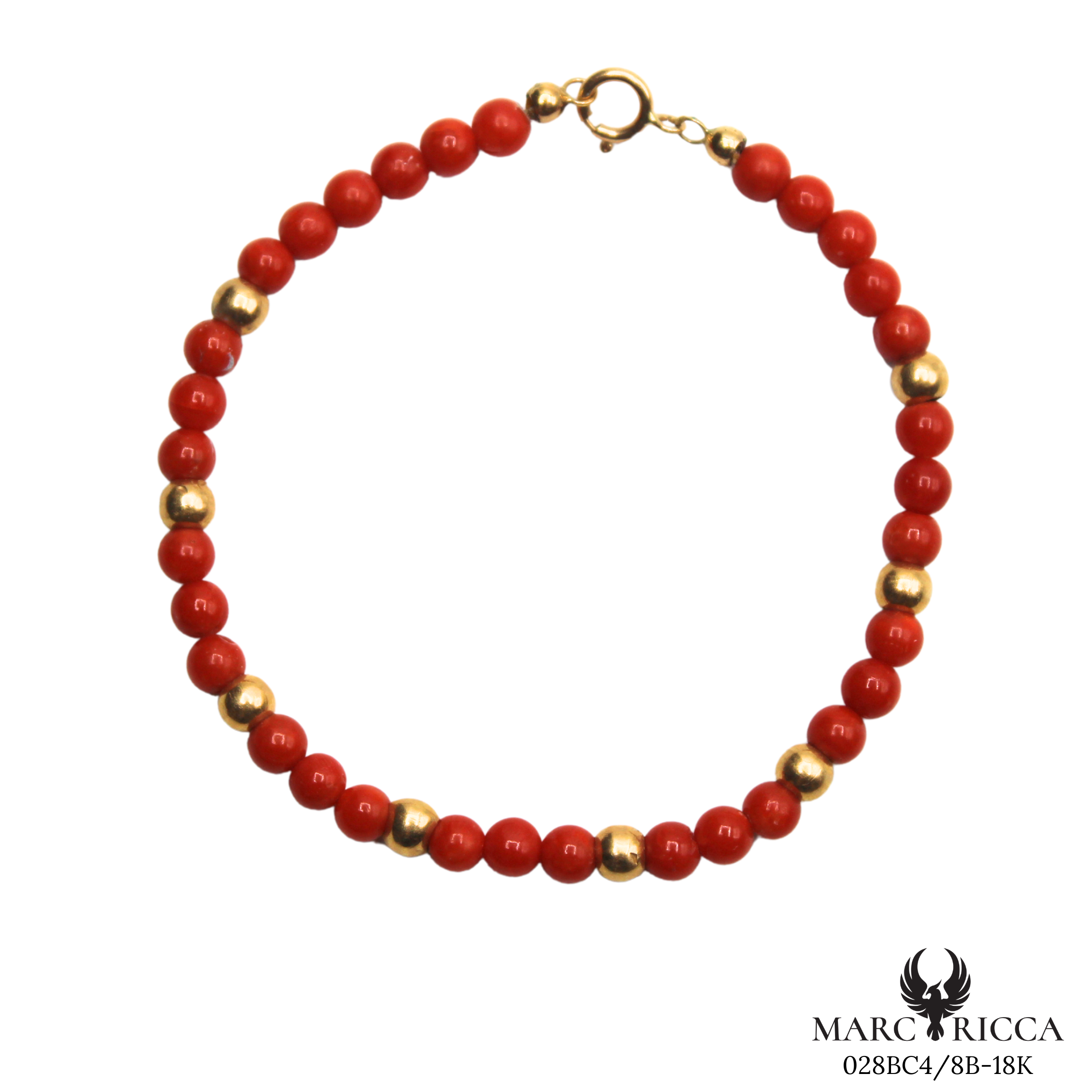 Bracelet Or Corail Perle & Perle Or 4mm