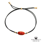 Bracelet Or Cordon Corail Cabochon Ovale