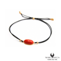 Bracelet Or Cordon Corail Cabochon Ovale