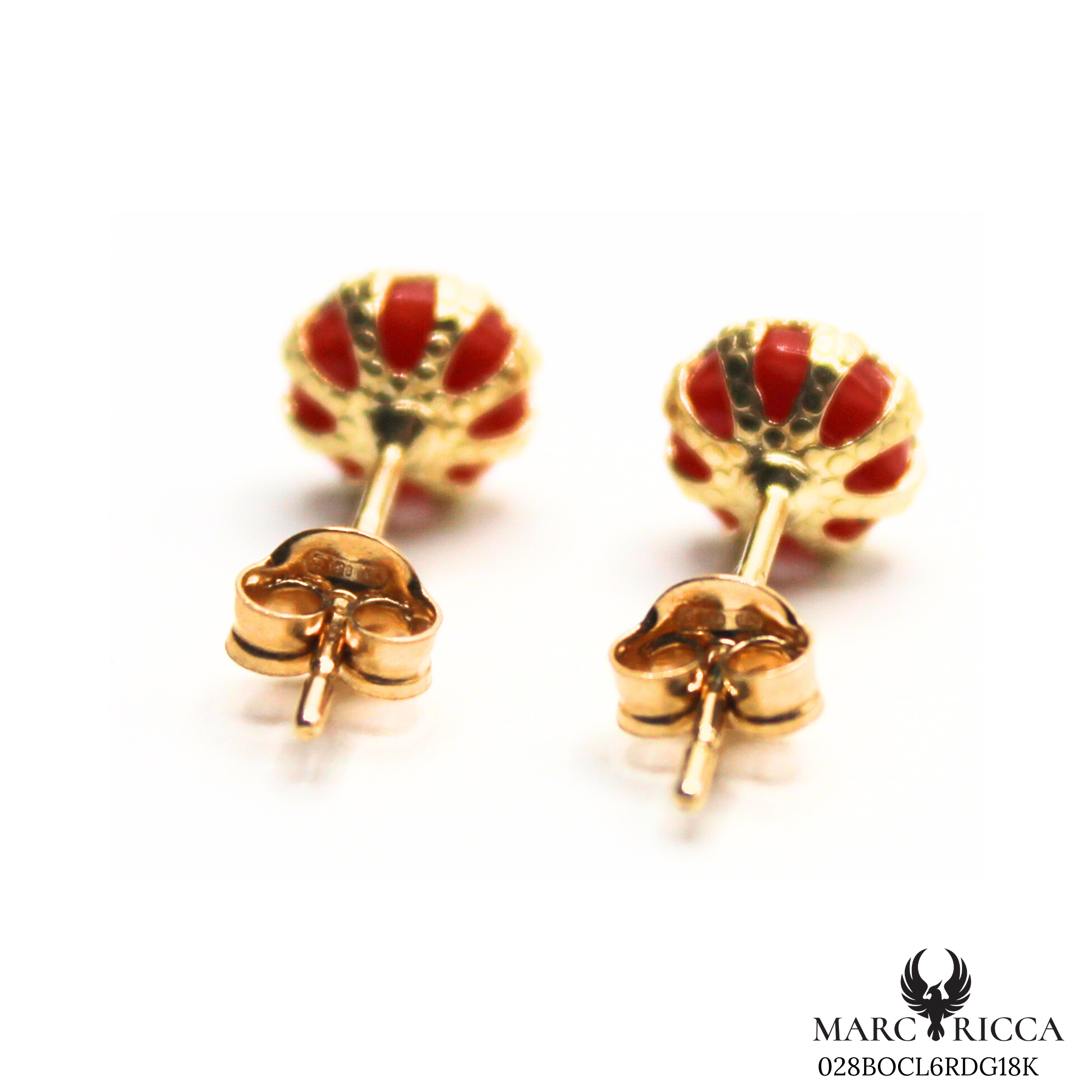 Boucles Or Corail Rond