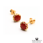 Boucles Or Corail Rond