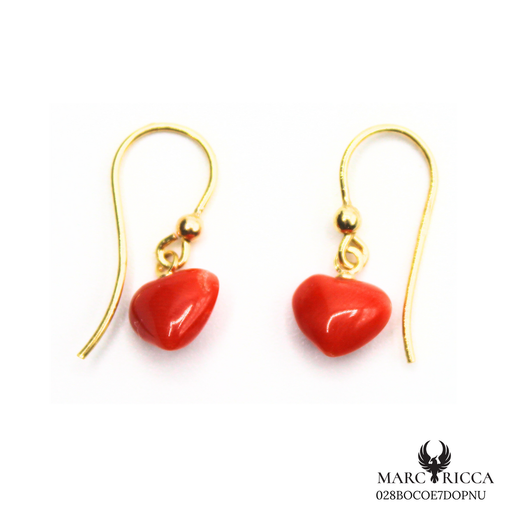 Boucles Or Corail Cœur Pendante