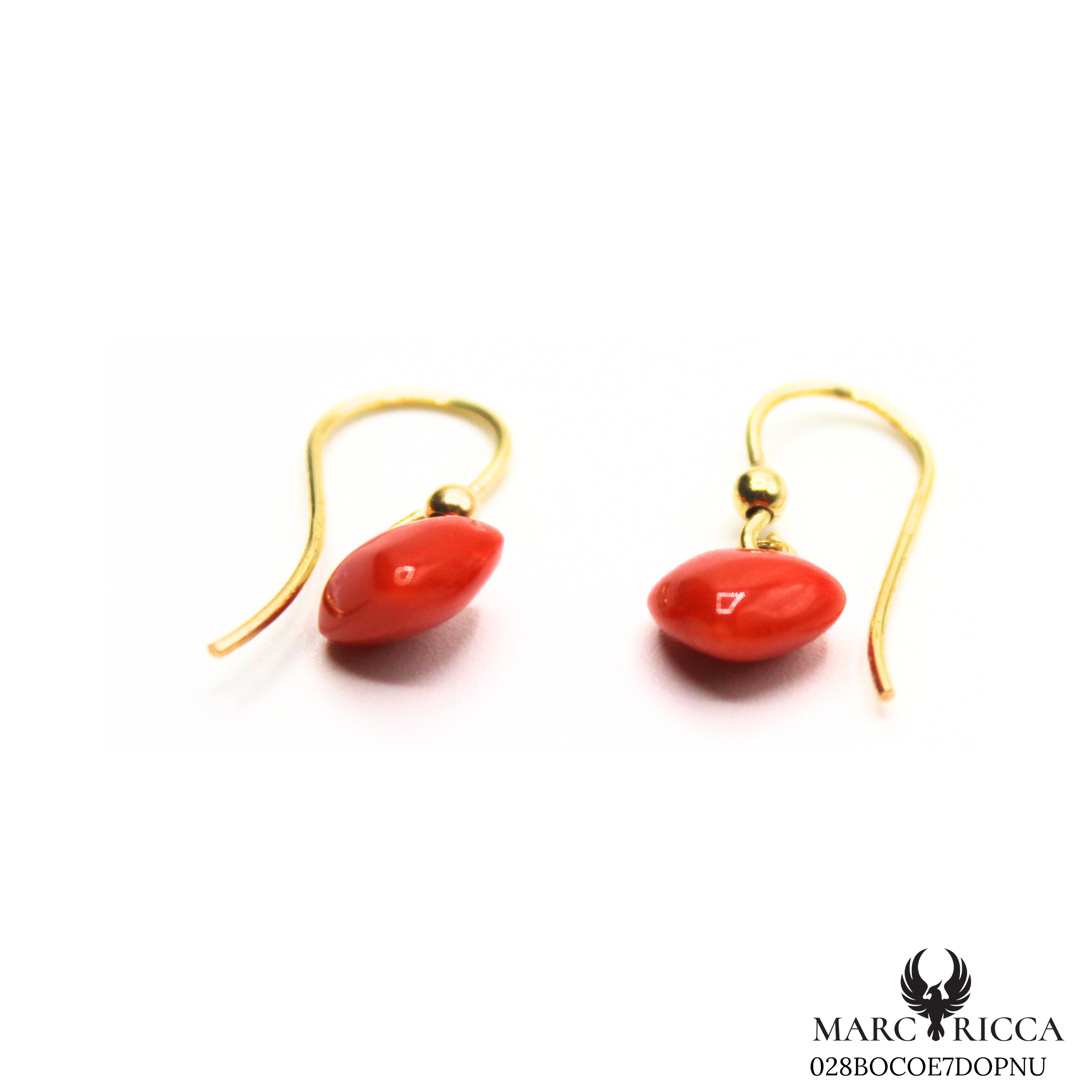 Boucles Or Corail Cœur Pendante