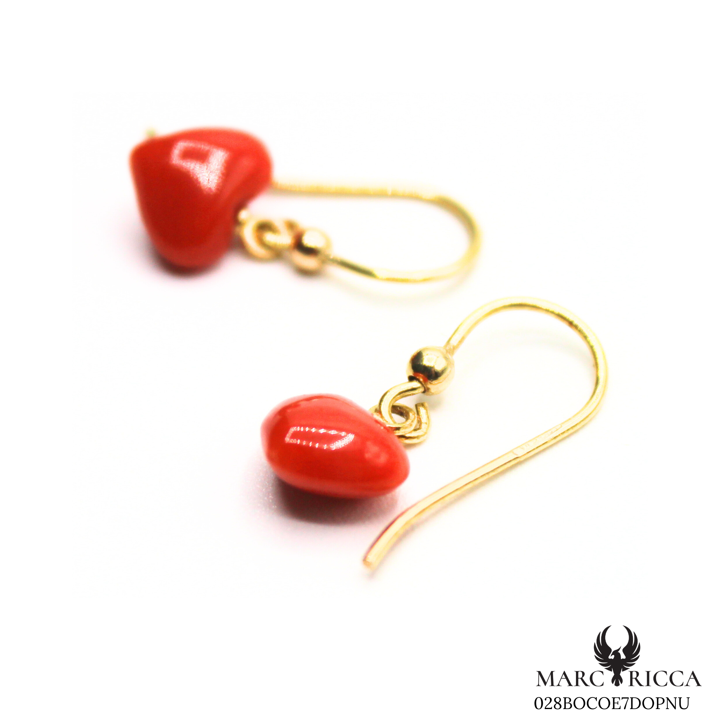 Boucles Or Corail Cœur Pendante