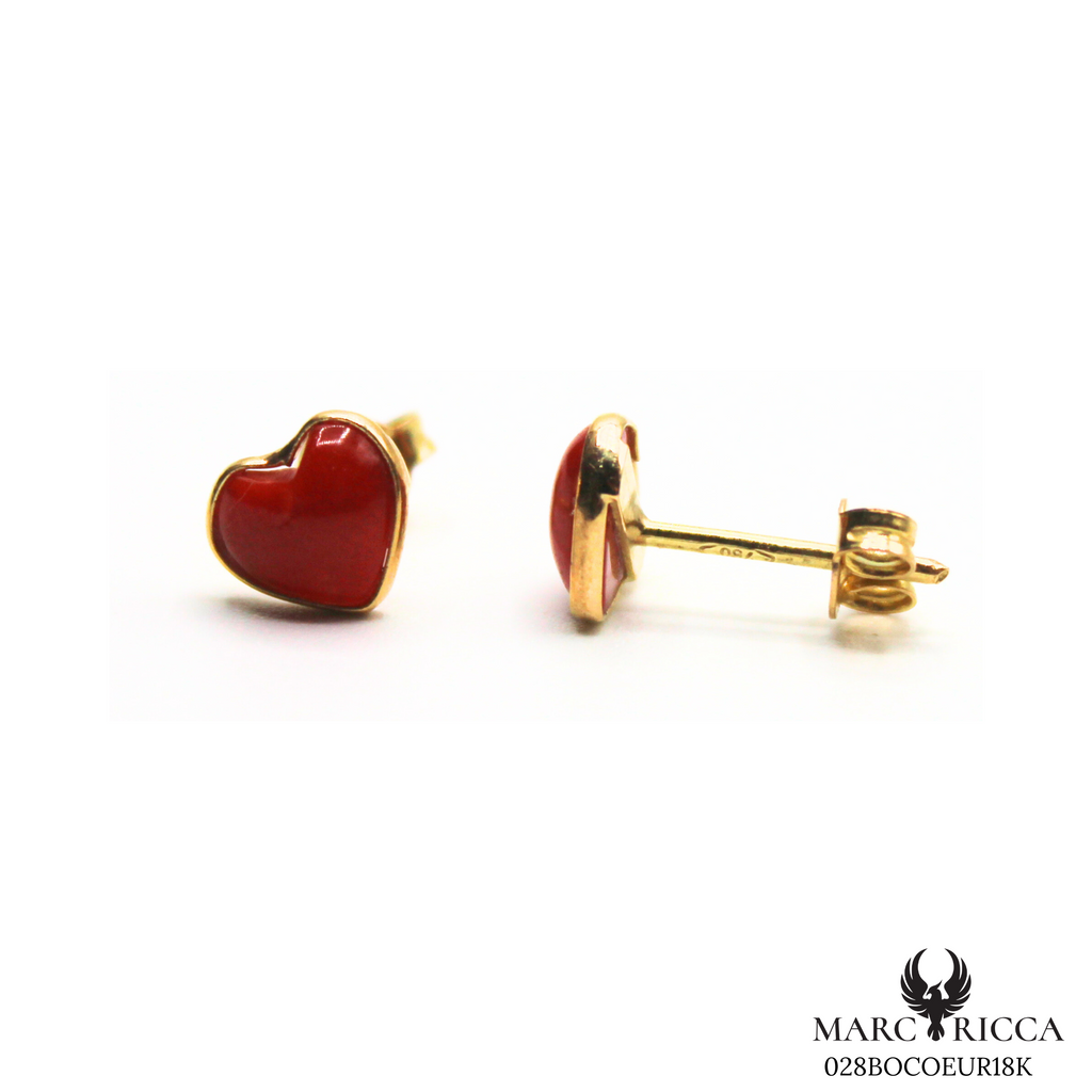 Boucles Or Corail Coeur