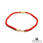 Bracelet Or Corail Perle & Trèfle