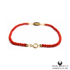 Bracelet Or Corail & Onyx Ovale