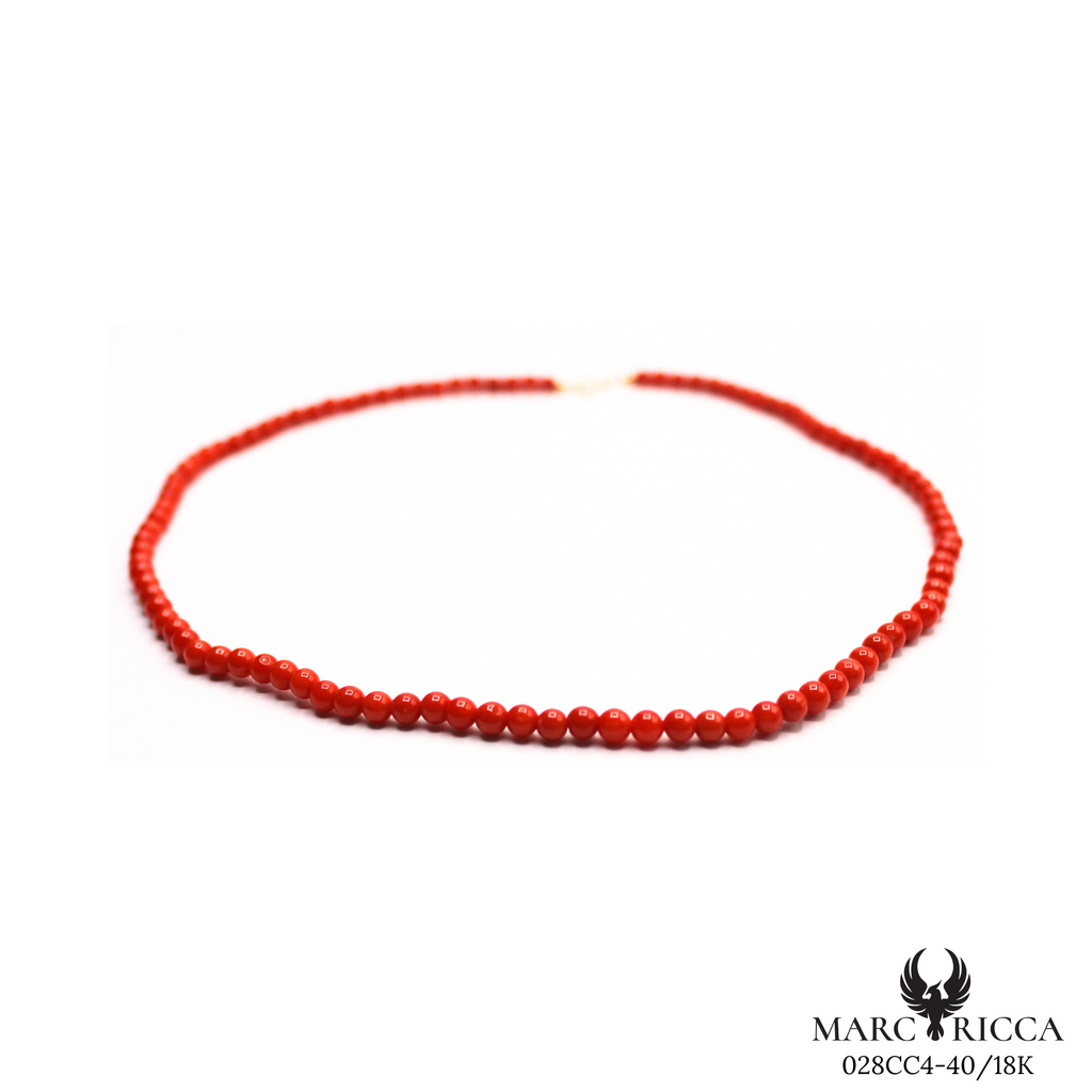 Collier Or Corail Perle 4mm