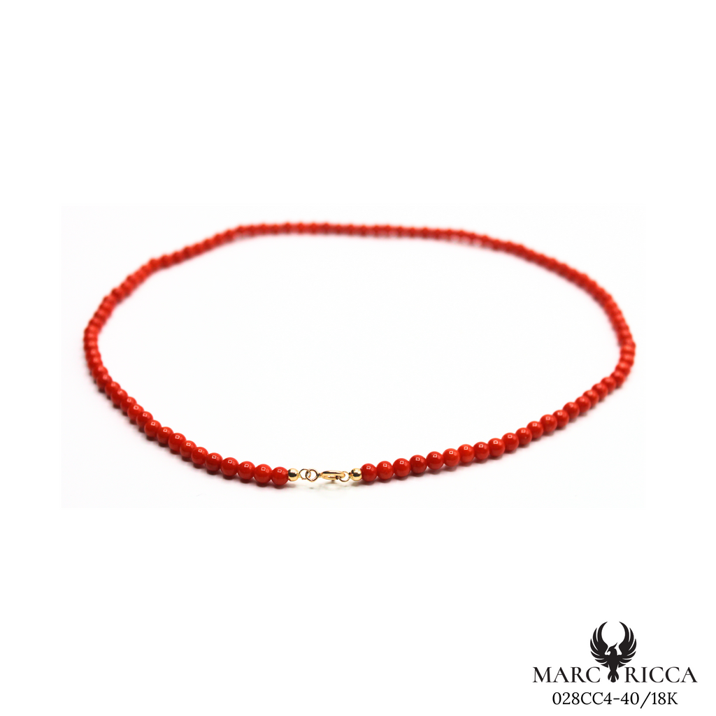 Collier Or Corail Perle 4mm