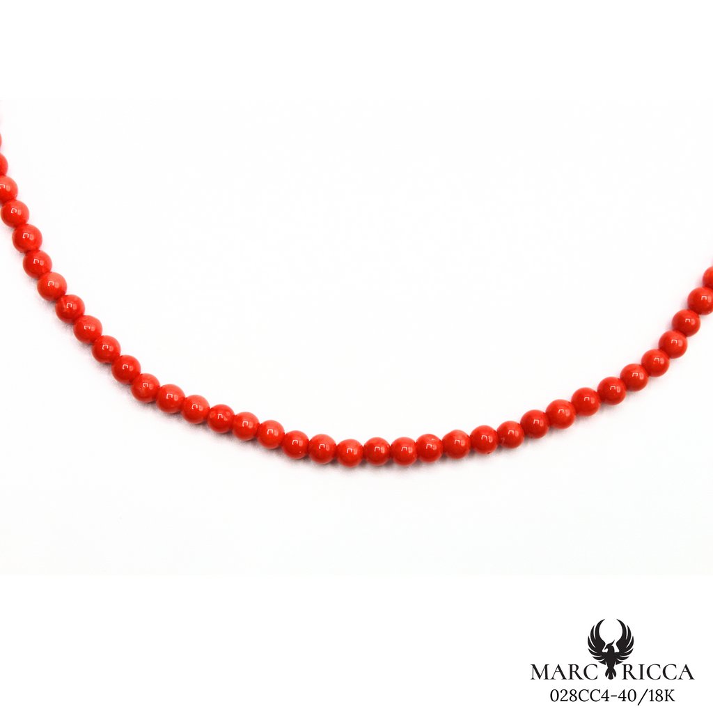Collier Or Corail Perle 4mm