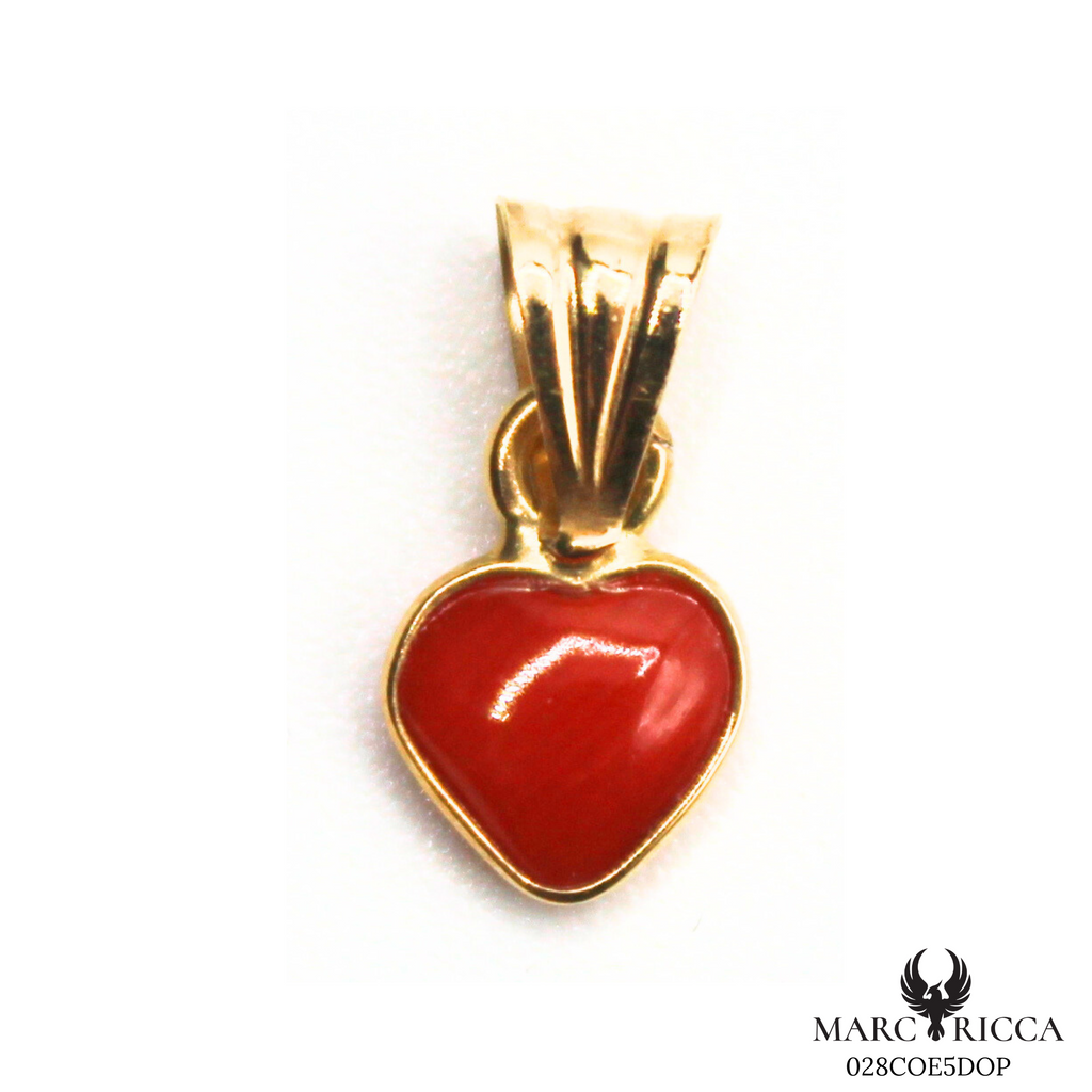 Pendentif Or Corail Cœur Contouré