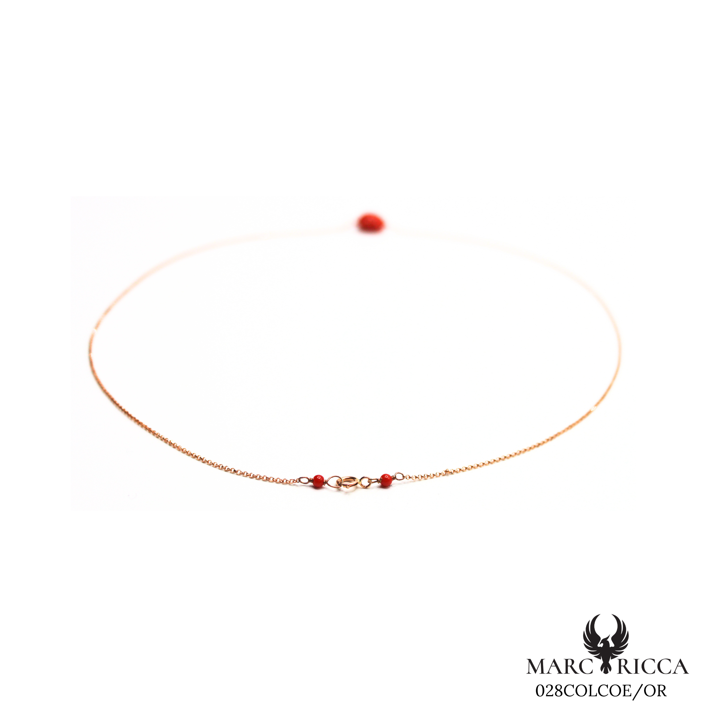 Collier Or Corail Cœur Or Jaune & Gris