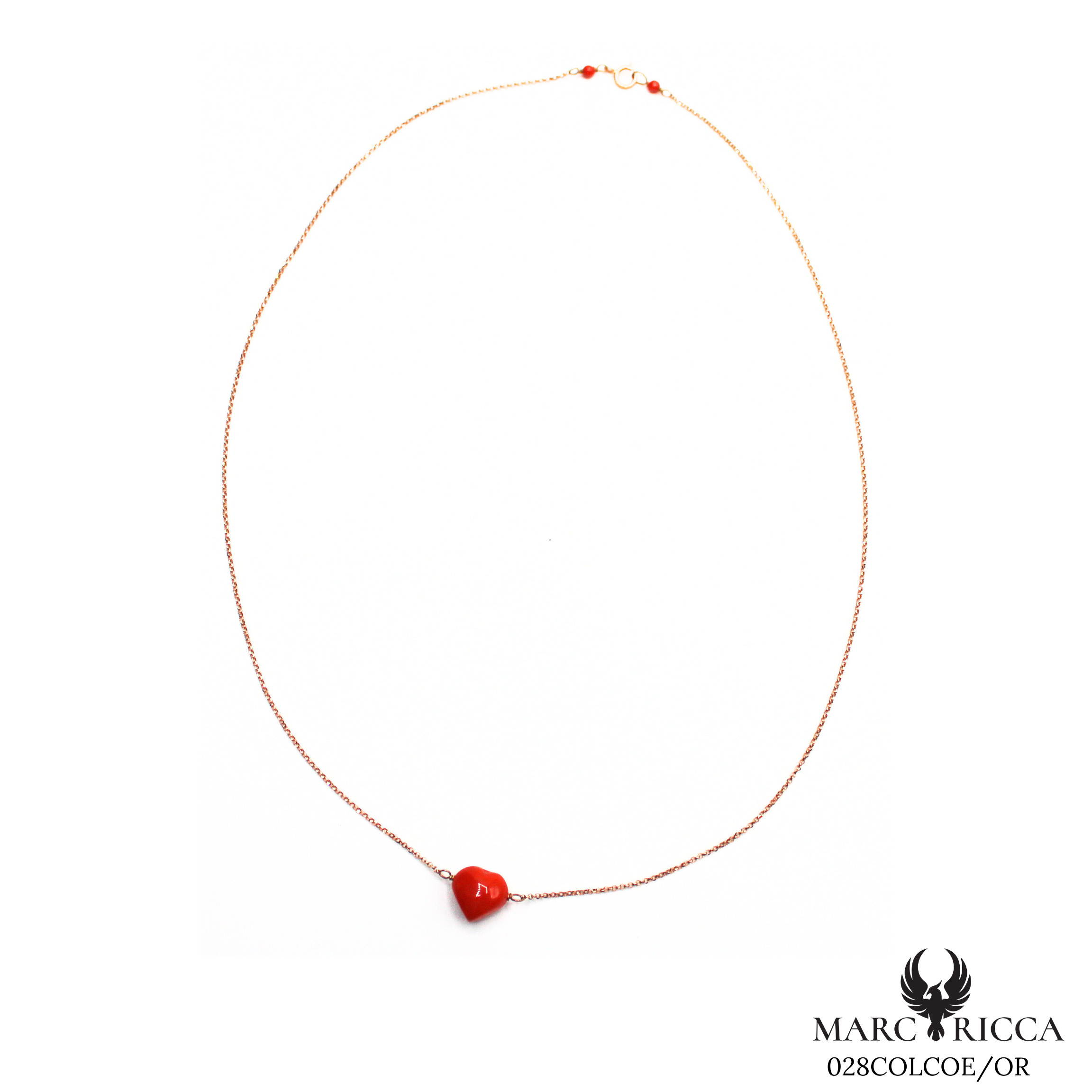Collier Or Corail Cœur Or Jaune & Gris