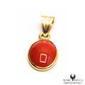 Pendentif Or Corail Cabochon Ovale 18 Carats