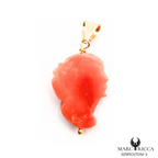 Pendentif Or Corail Tête de Maure Tigé Pièce Unique