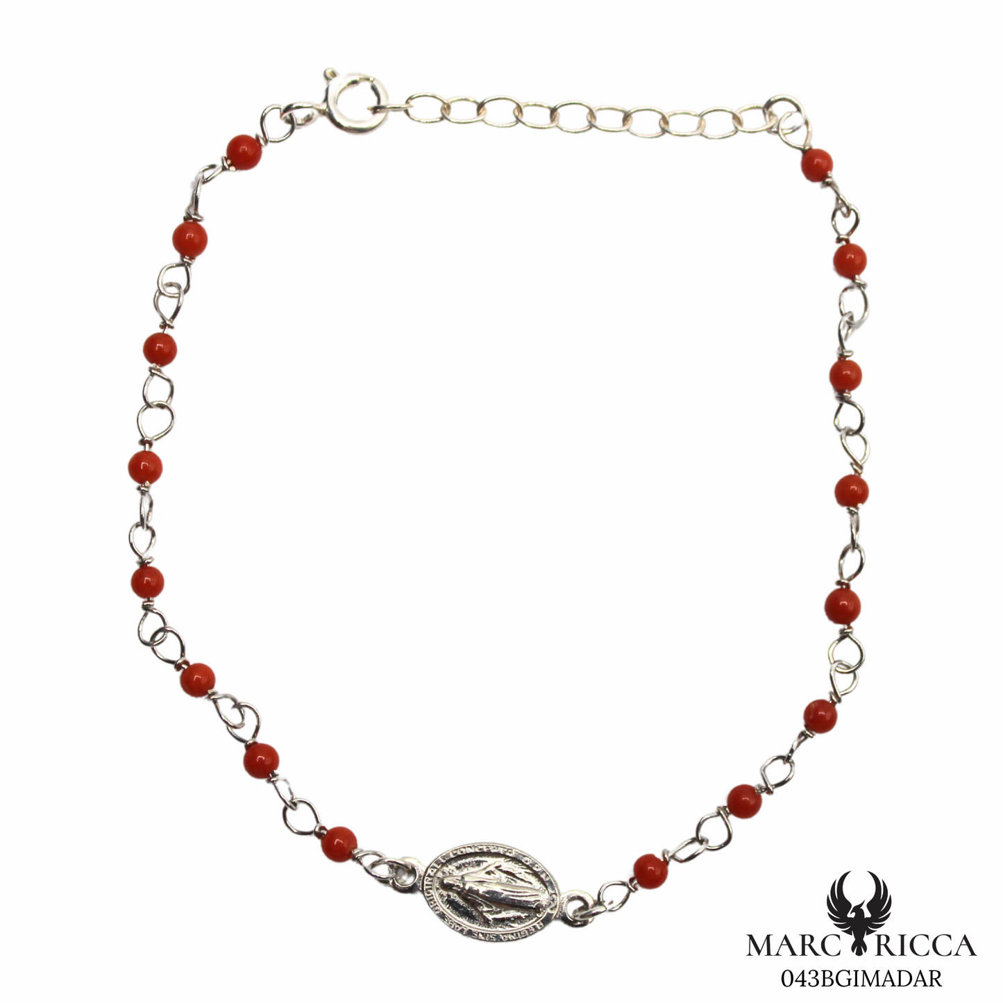 Bracelet Argent Corail Perle & Madone